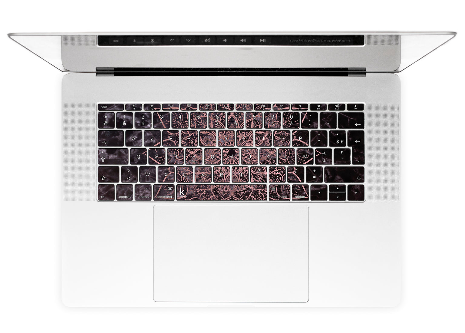 Marbleous Mandala MacBook Keyboard Stickers alternate French