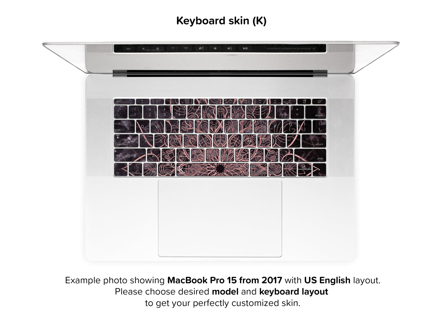 Marbleous Mandala MacBook Skin - keyboard stickers