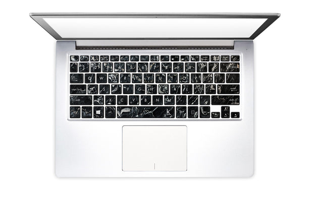 Marsala Black Marble Laptop Keyboard Stickers