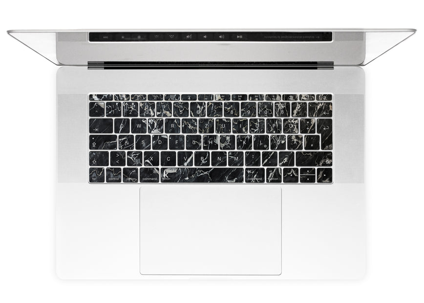 Marsala Black Marble MacBook Keyboard Stickers alternate German