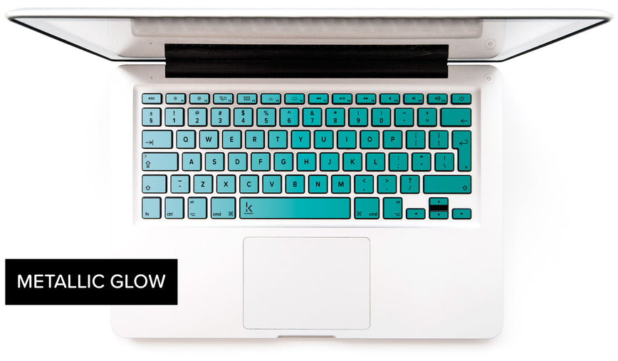 Metallic Blue Green Ombre MacBook Keyboard Stickers