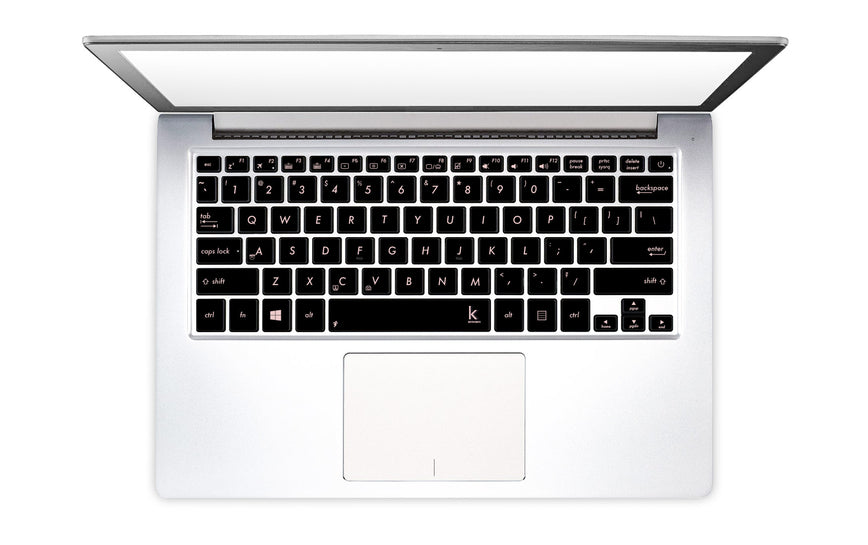 Metallic millennial pink laptop keyboard stickers