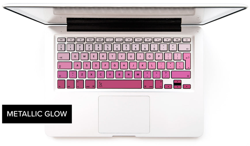 Metallic Pink Ombre MacBook Keyboard Stickers
