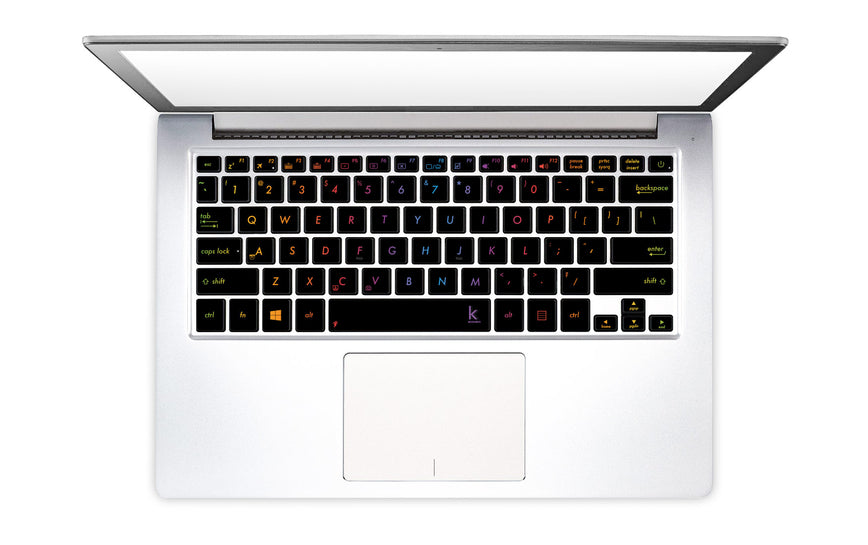 Metallic rainbow laptop keyboard stickers
