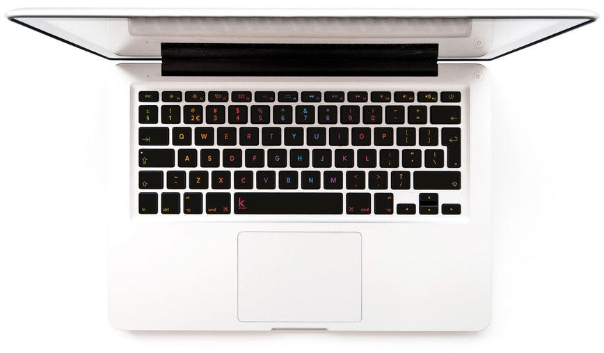 Metallic rainbow MacBook keyboard stickers