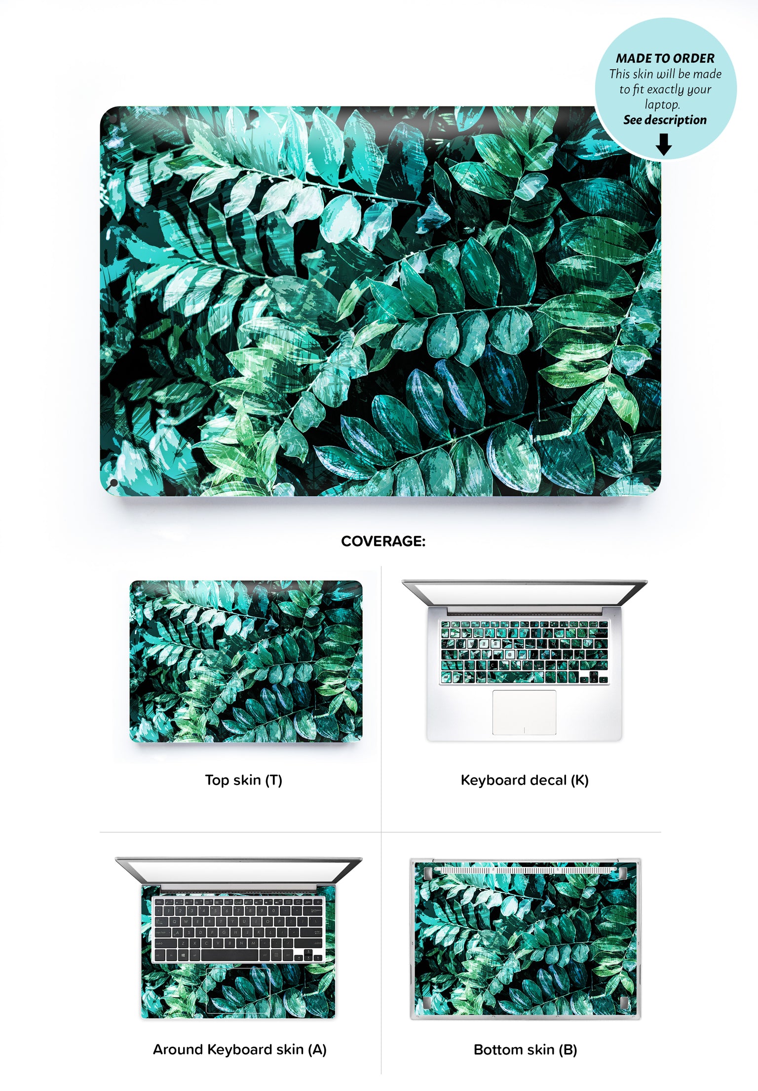 Mineral Leaves Laptop Skin