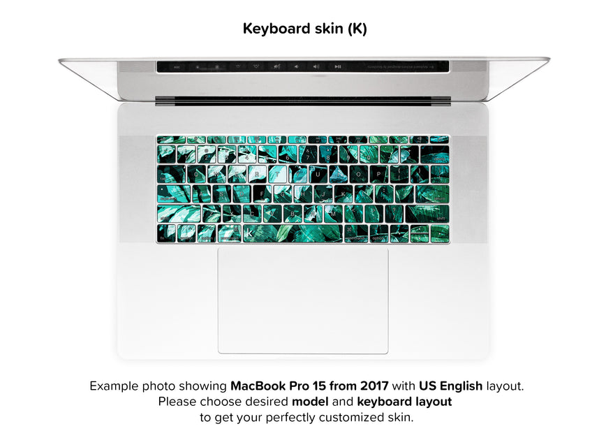 Mineral Leaves MacBook Skin - keyboard stickers