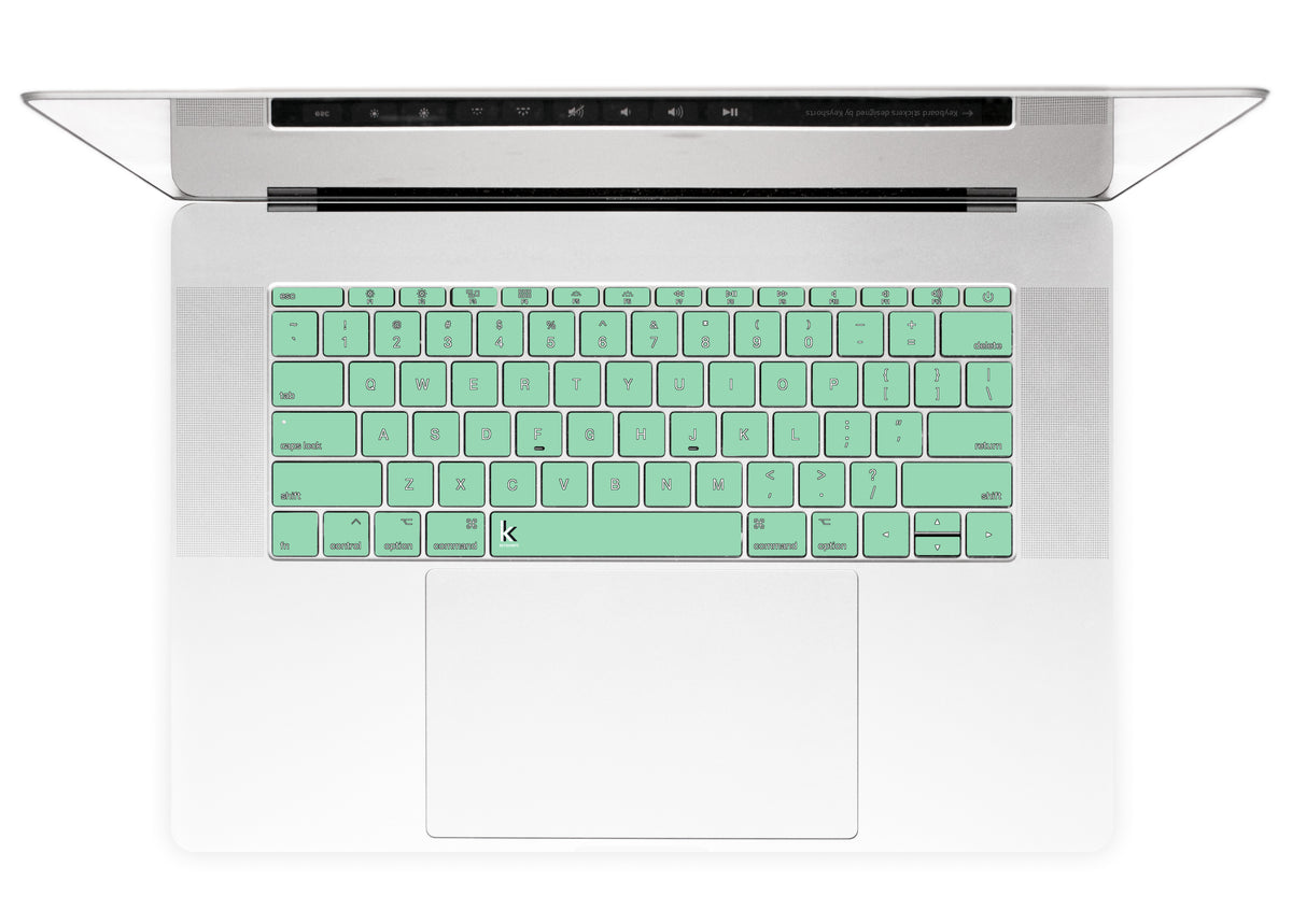 Neo Mint MacBook Keyboard Stickers • Keyshorts