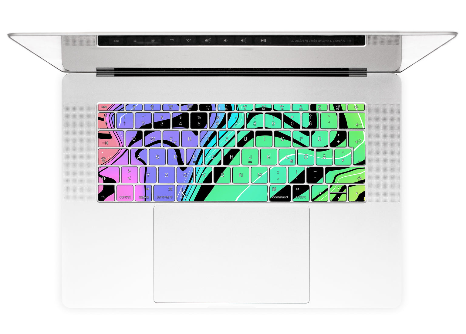 Neon Tiger MacBook Keyboard Stickers alternate German