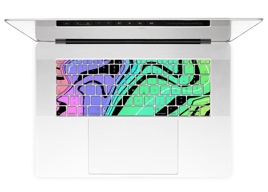 Neon Tiger MacBook Keyboard Stickers alternate French