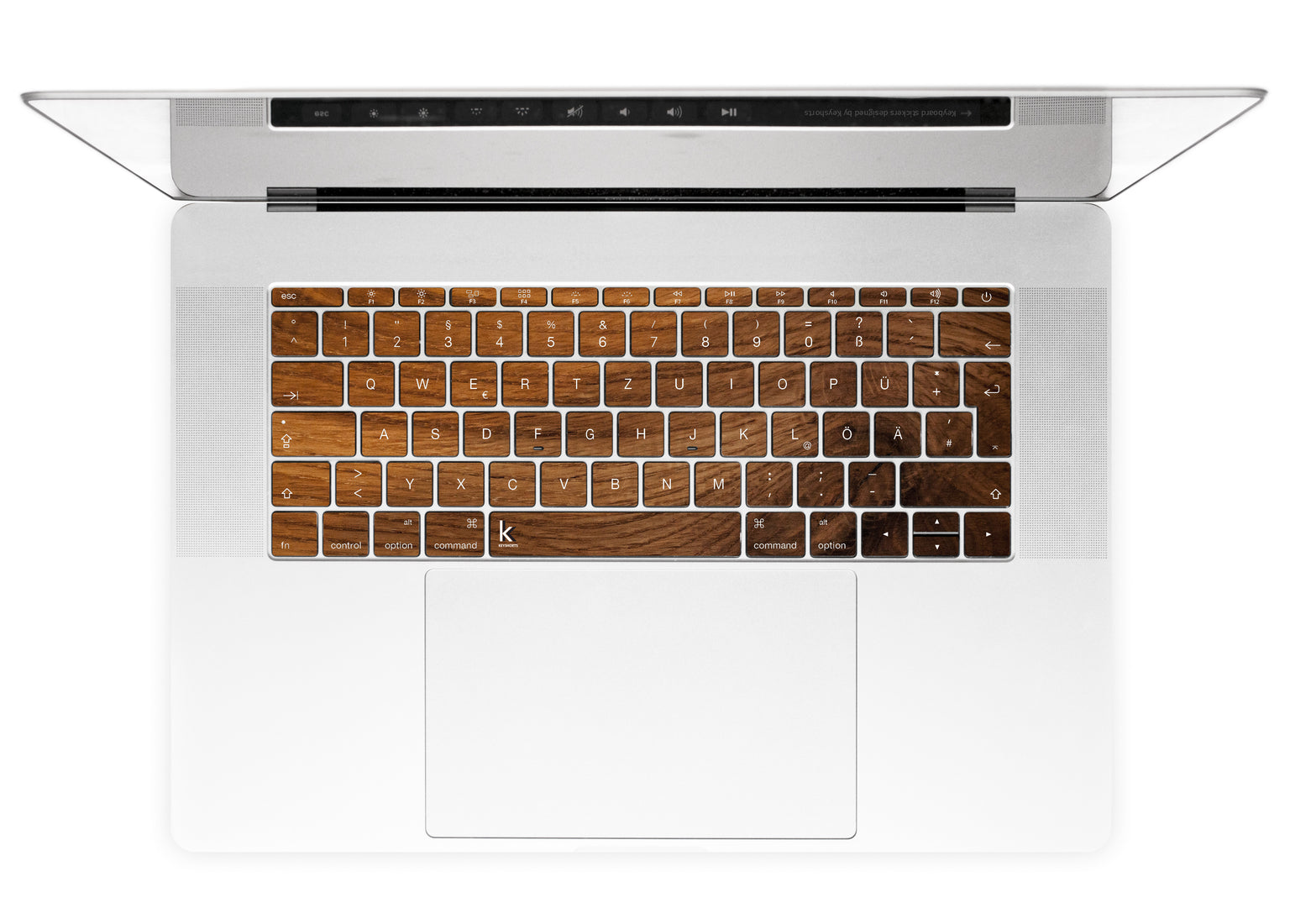 Old Wood MacBook Keyboard Stickers alternate German