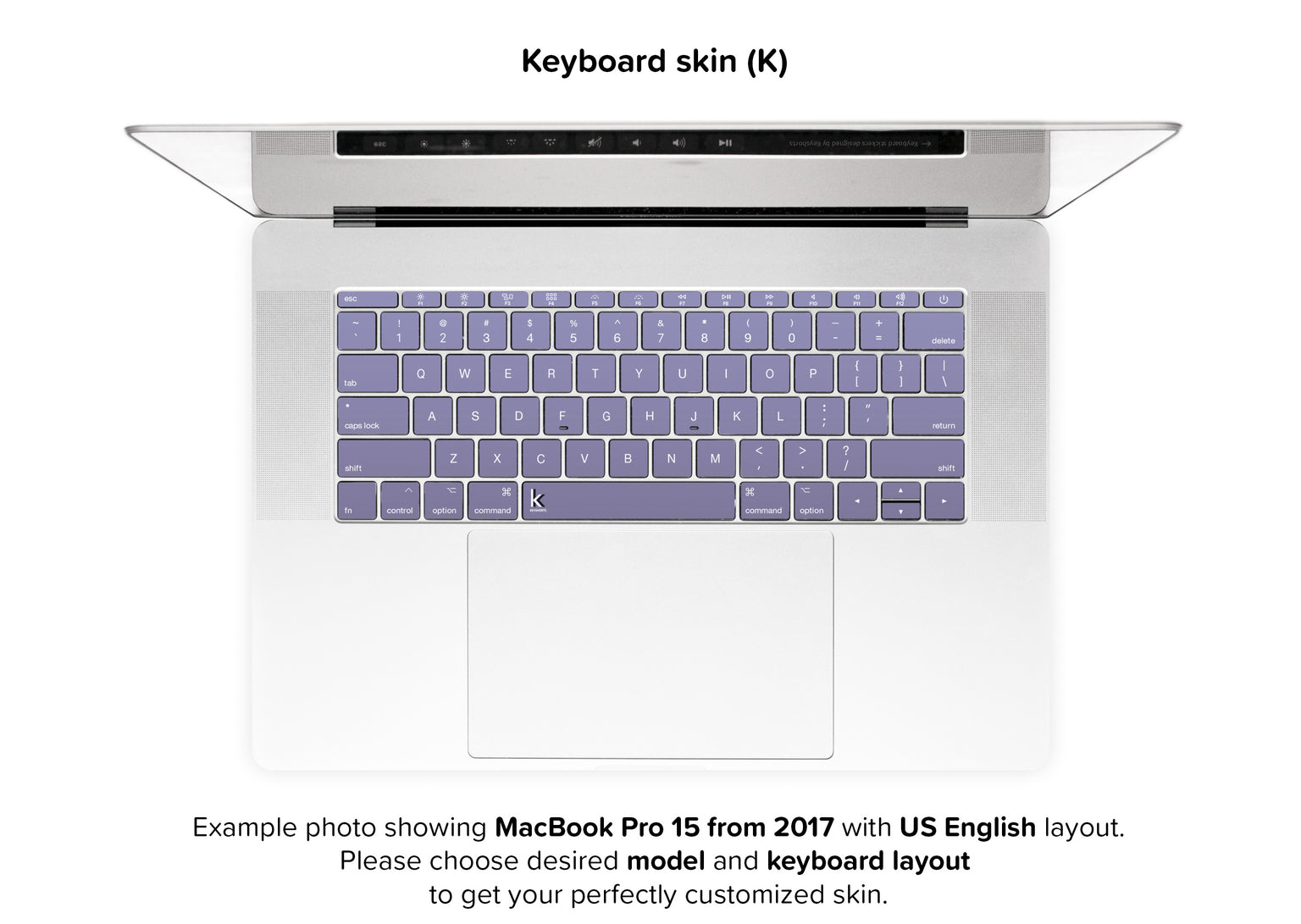 Orchid Gray MacBook Skin - keyboard stickers
