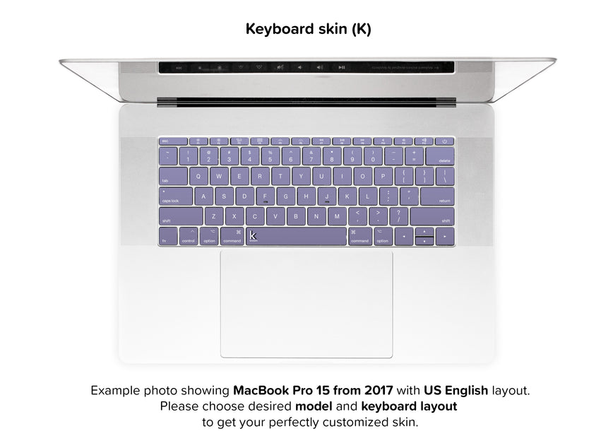 Orchid Gray MacBook Skin - keyboard stickers
