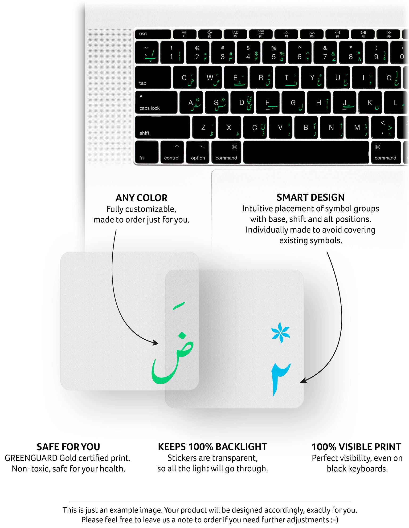 Persian (Farsi) Transparent Keyboard Stickers | Keyshorts
