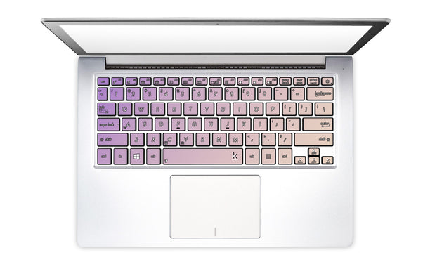 Purple Beige Ombre Laptop Keyboard Stickers
