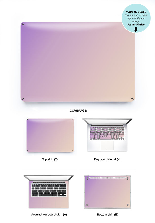 Purple Beige Ombre Laptop Skin