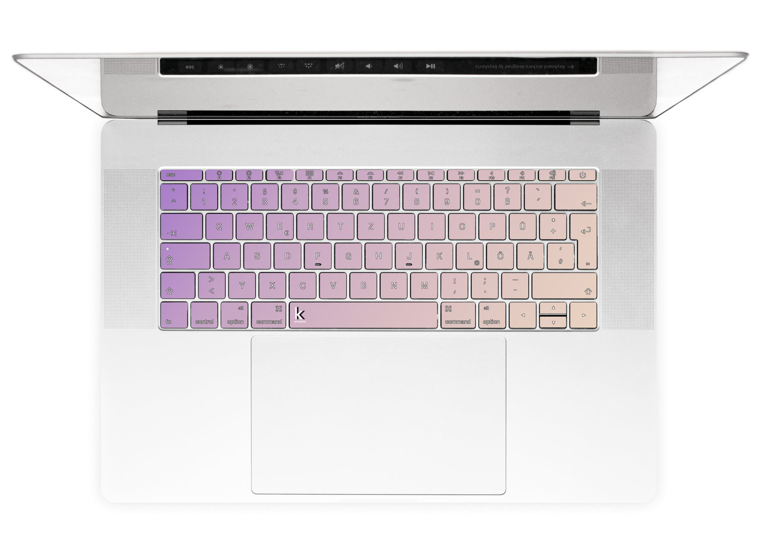 Purple Beige Ombre MacBook Keyboard Stickers alternate DE