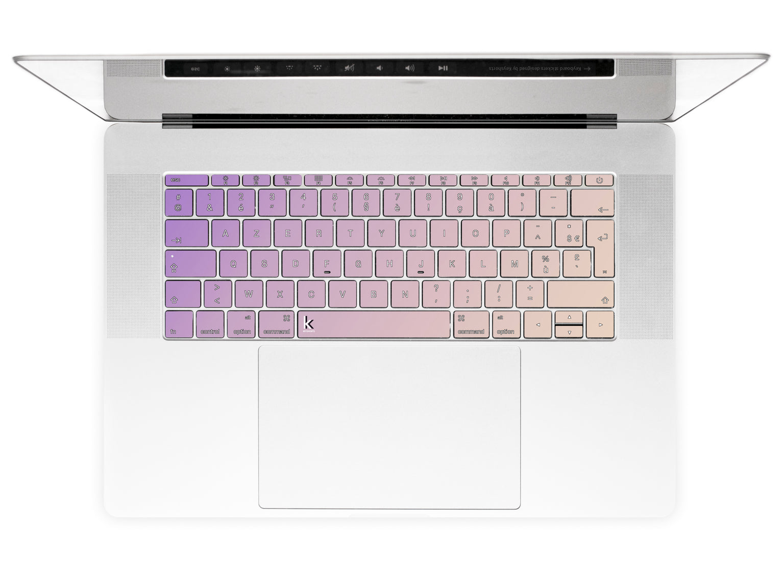 Purple Beige Ombre MacBook Keyboard Stickers alternate FR