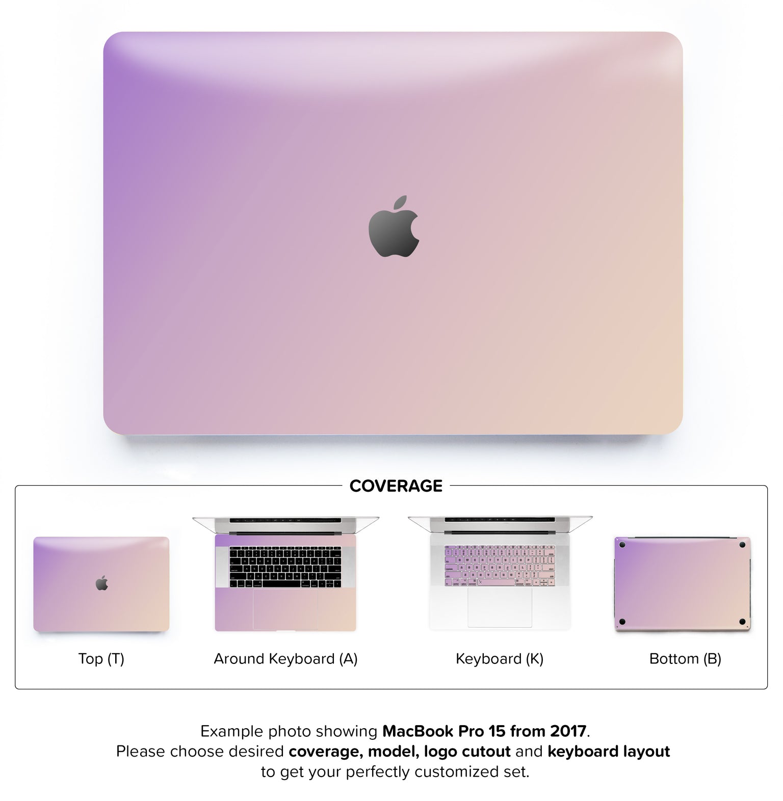 Purple Beige Ombre MacBook Skin