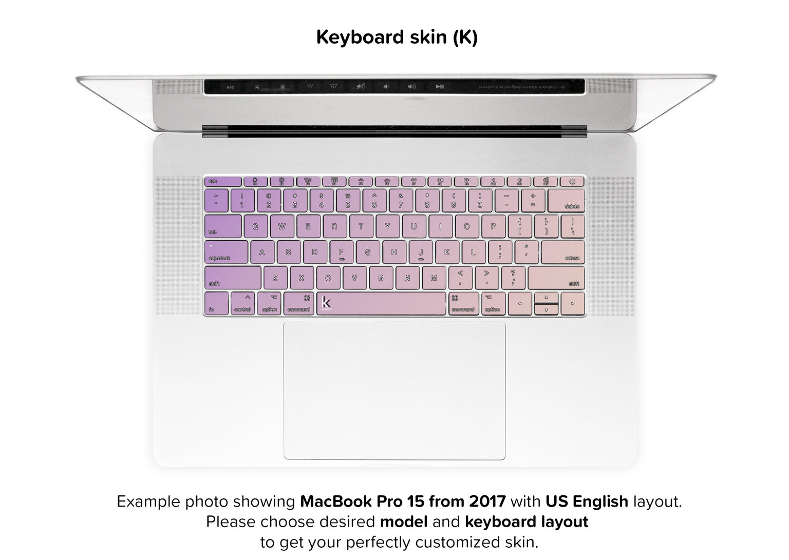 Purple Beige Ombre MacBook Skin - keyboard stickers