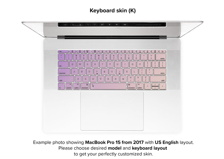 Purple Beige Ombre MacBook Skin - keyboard stickers