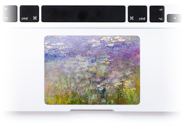 Purple Water Lilies MacBook Trackpad Sticker at Keyshorts.com