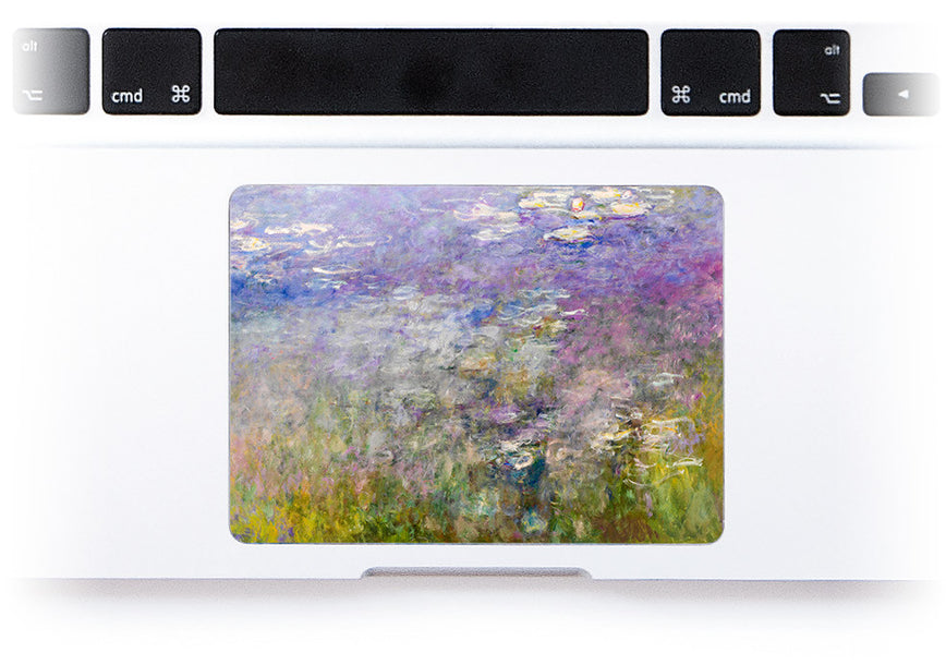 Purple Water Lilies MacBook Trackpad Sticker at Keyshorts.com