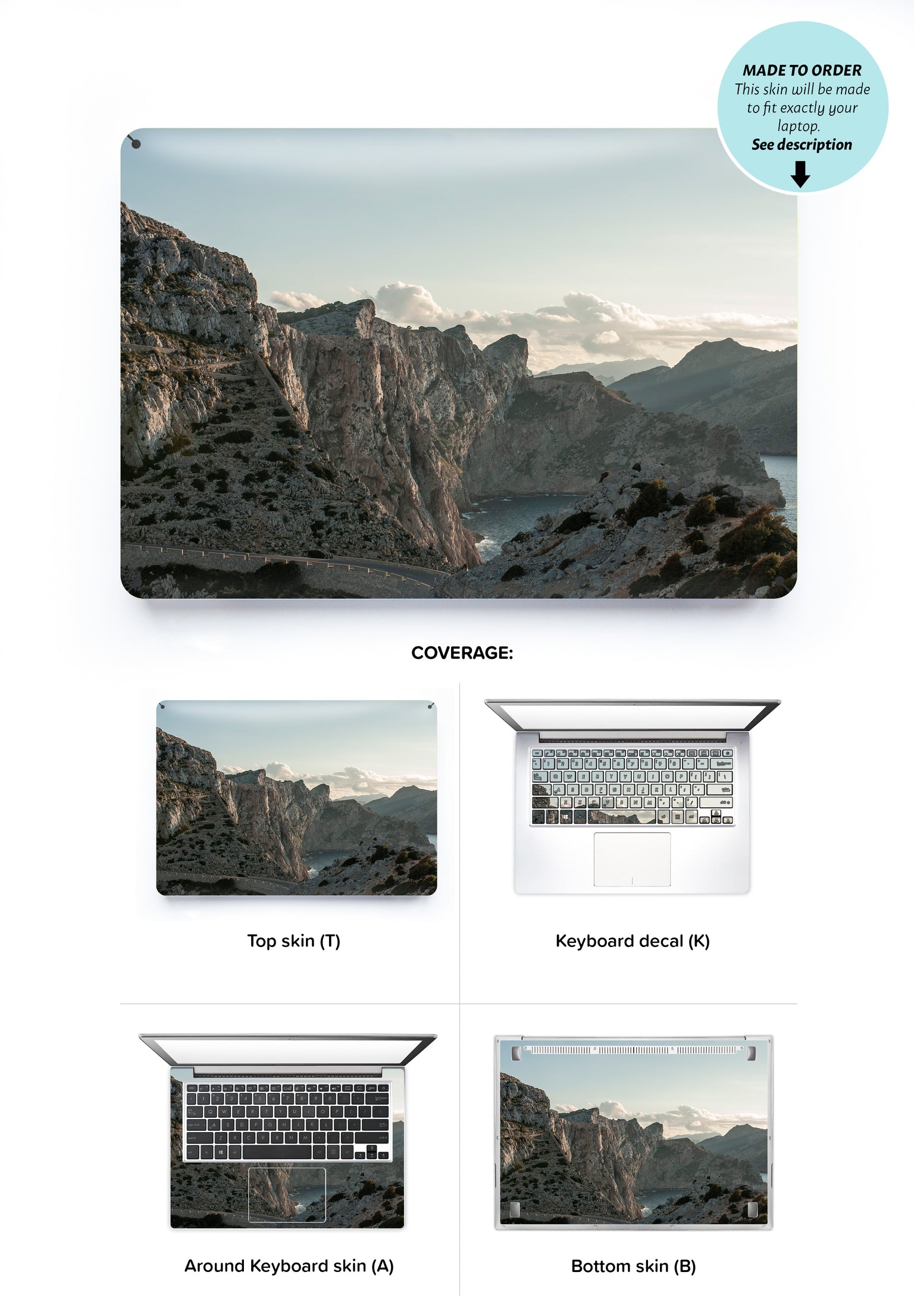 Rocks and clouds Laptop Skin