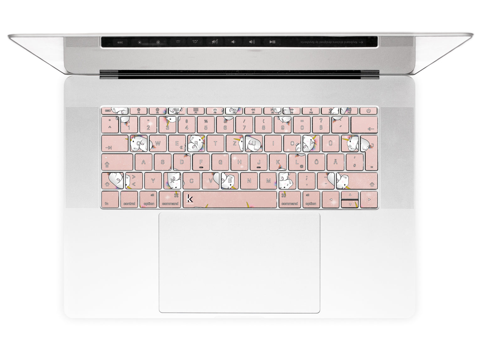 Rose Gold Unicorns MacBook Keyboard Stickers alternate DE