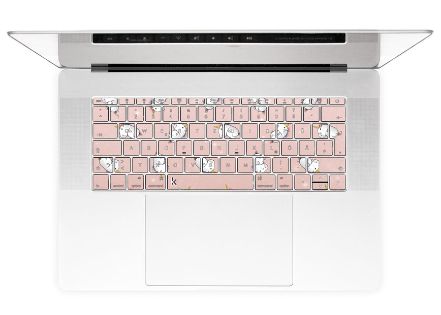Rose Gold Unicorns MacBook Keyboard Stickers alternate DE