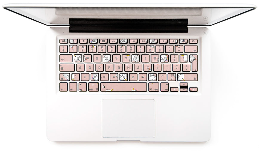Rose Gold Unicorns MacBook Keyboard Stickers