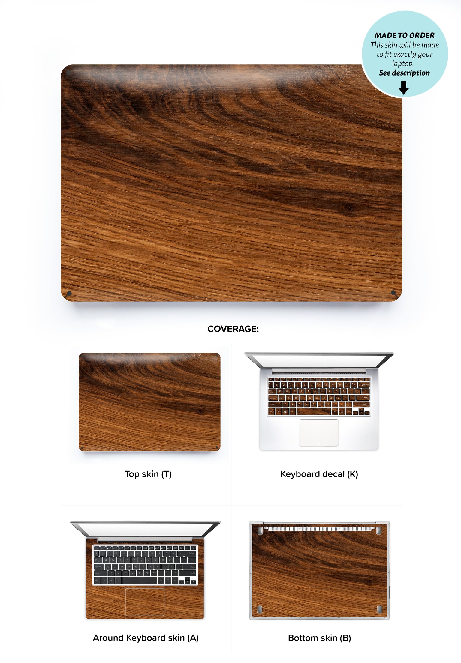 Rustic Wood Laptop Skin