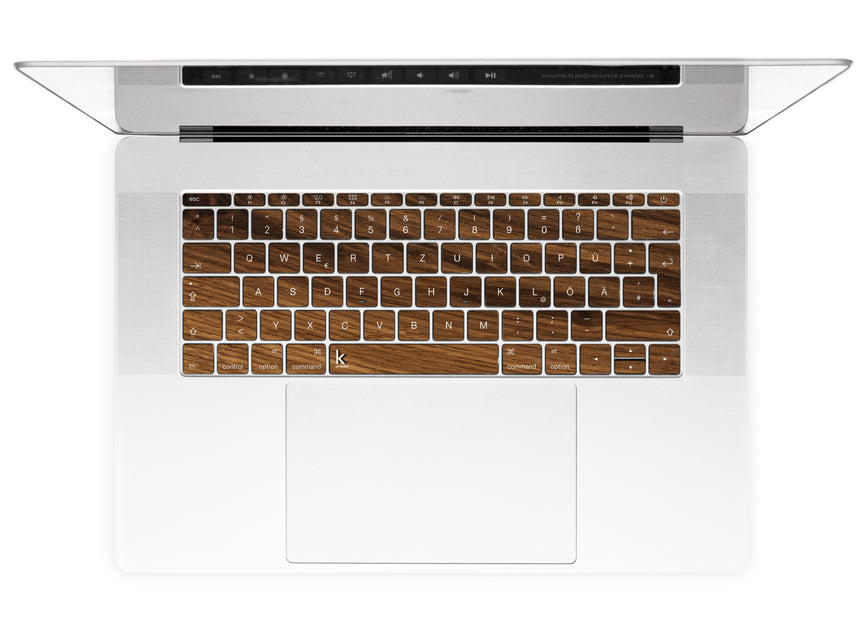 Rustic Wood MacBook Keyboard Stickers alternate DE