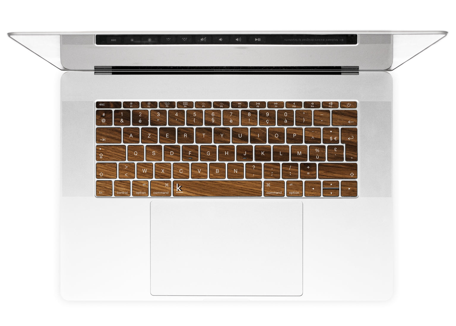 Rustic Wood MacBook Keyboard Stickers alternate FR