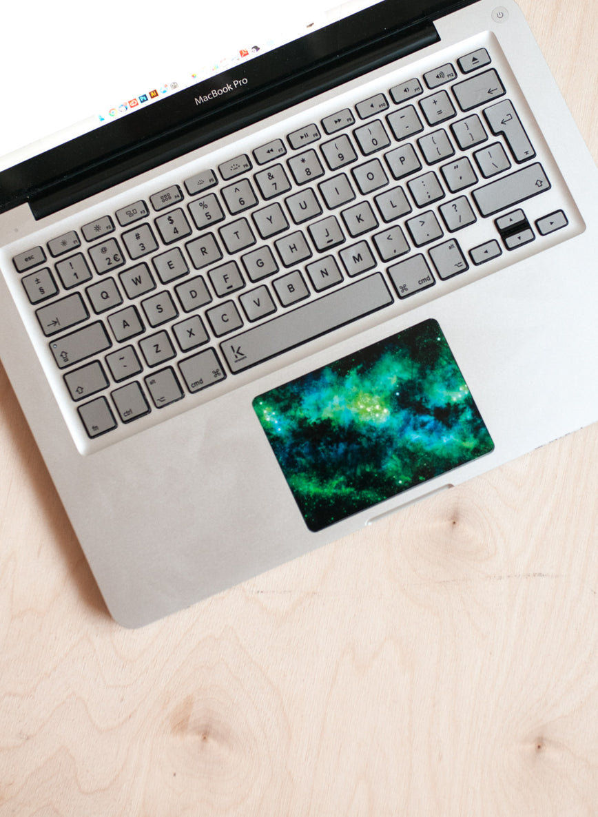 Silver MacBook Keyboard Stickers with trackpad skin