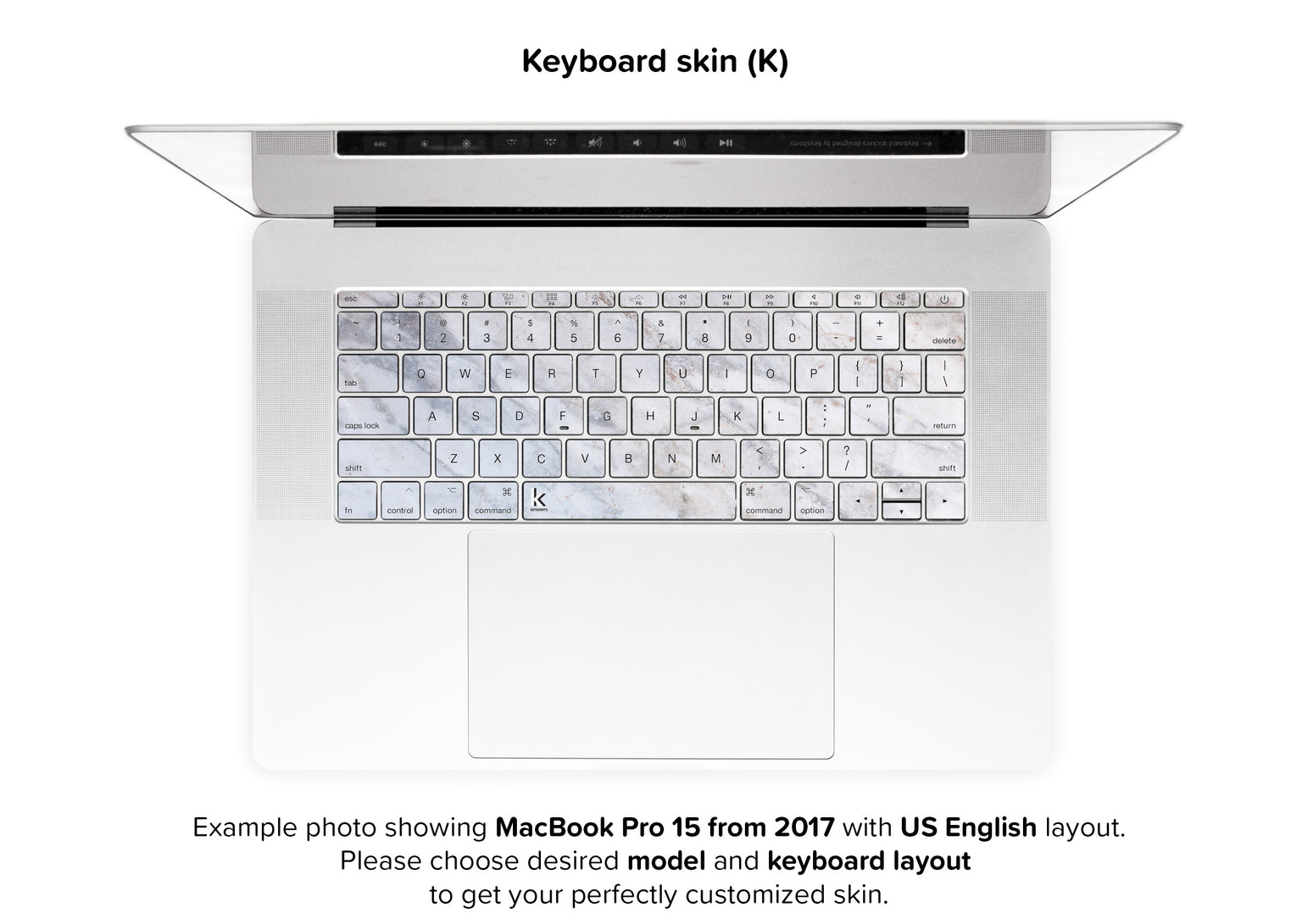 Subtle Marble From Monopoli MacBook Skin - keyboard stickers