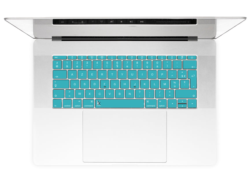 Teal Night MacBook Keyboard Stickers alternate FR