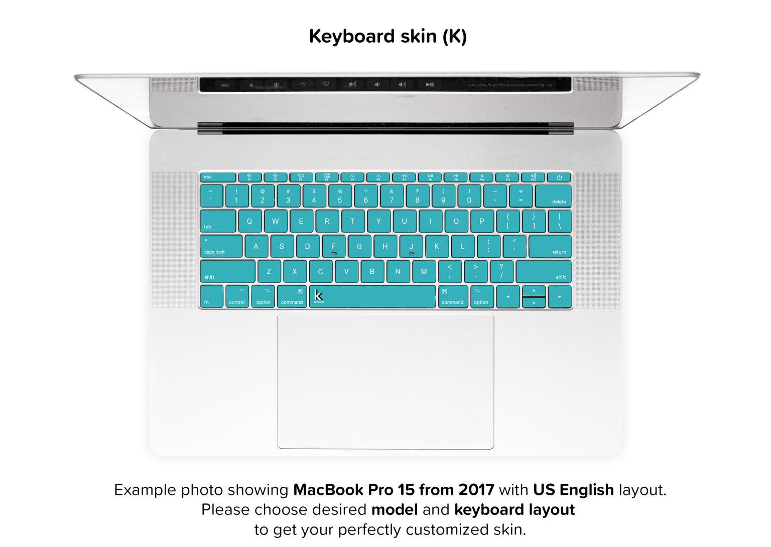 Teal Night MacBook Skin - keyboard stickers