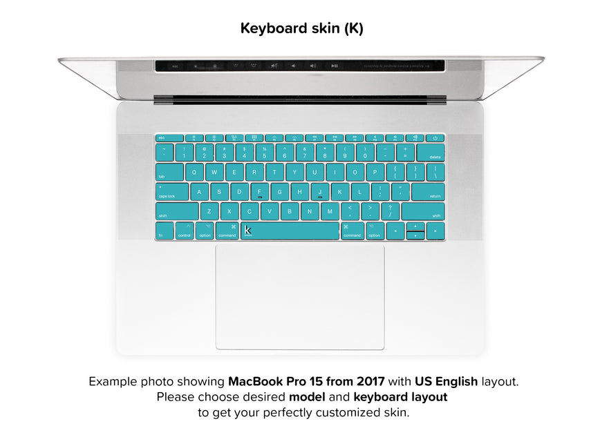 Teal Night MacBook Skin - keyboard stickers