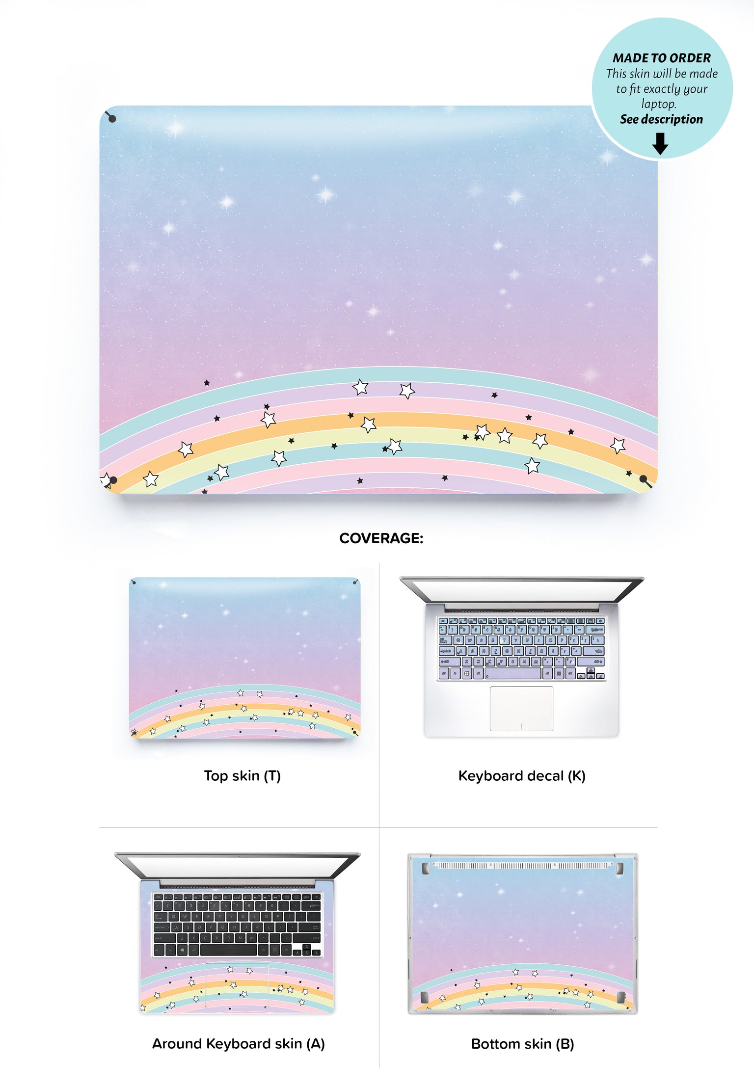 Unicornless Rainbow Laptop Skin