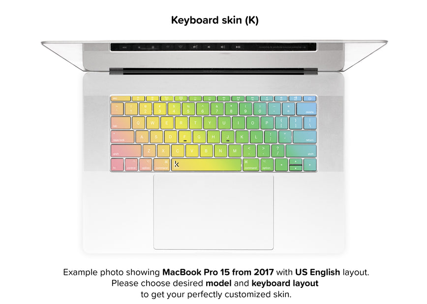 Unicorn Ombre MacBook Skin - keyboard stickers