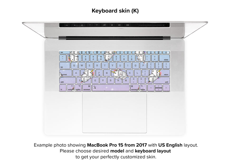 Unicorn Galaxy MacBook Skin - keyboard stickers