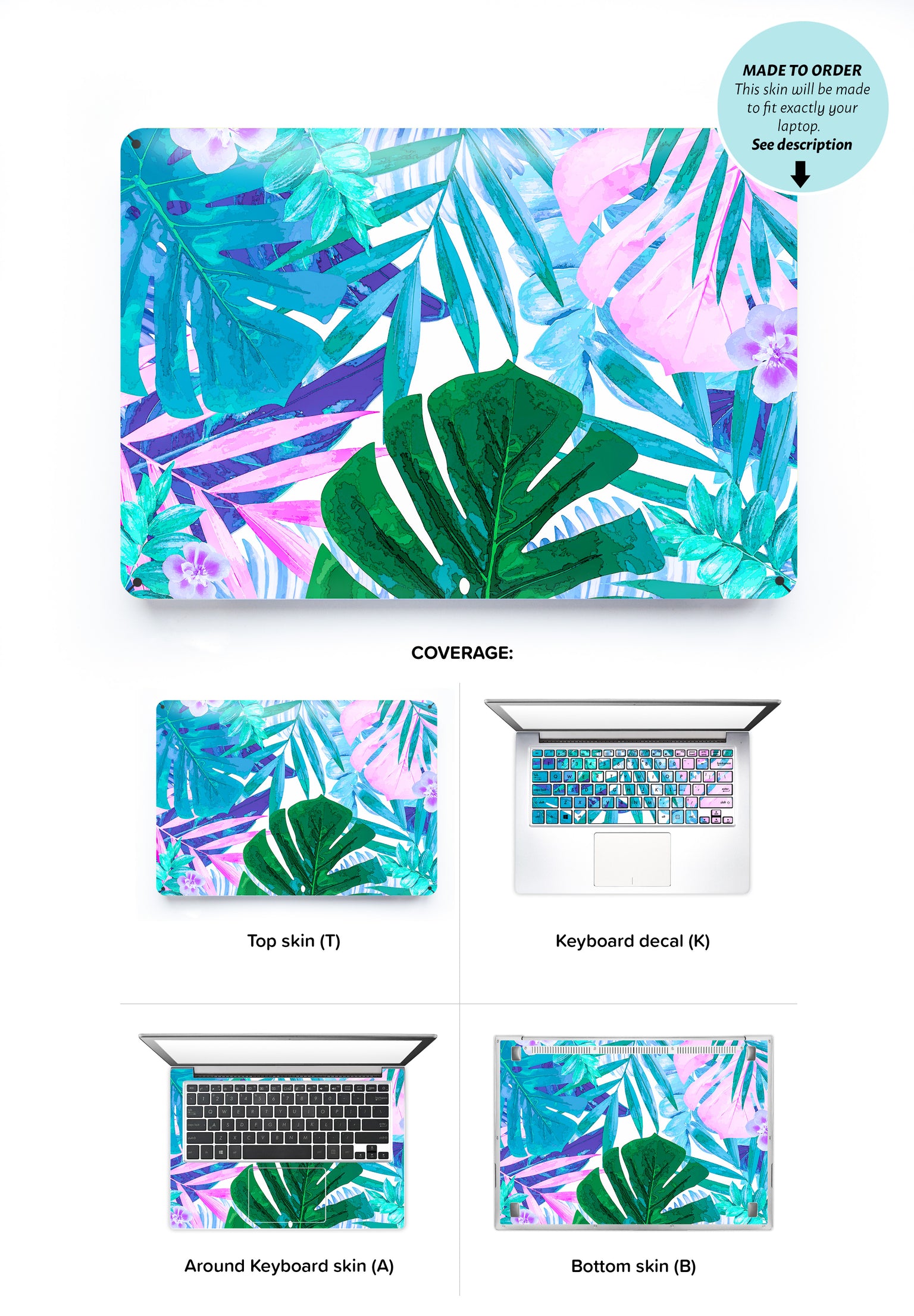 Watercolor Jungle Laptop Skin