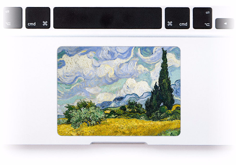 Wheat field with Cypress Tree MacBook Trackpad Sticker at Keyshorts.com
