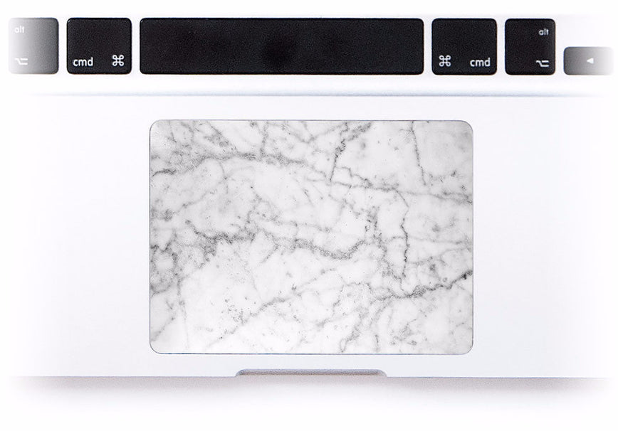 White Marble Strong MacBook Trackpad Sticker at Keyshorts.com - 1